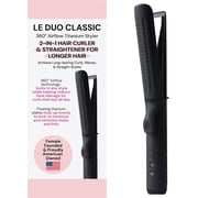 L'ange Hair Le Duo Grande 360° Airflow Styler | 2-in-1 Curling Wand & Titanium Flat Iron Hair Straightener (Black)