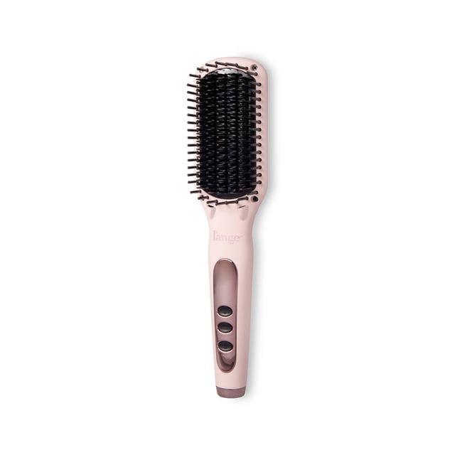 L'ange Hair Le Vite Ceramic Straightening Brush with Digital LCD Display for Sleek Frizz-Free Hair (Blush)