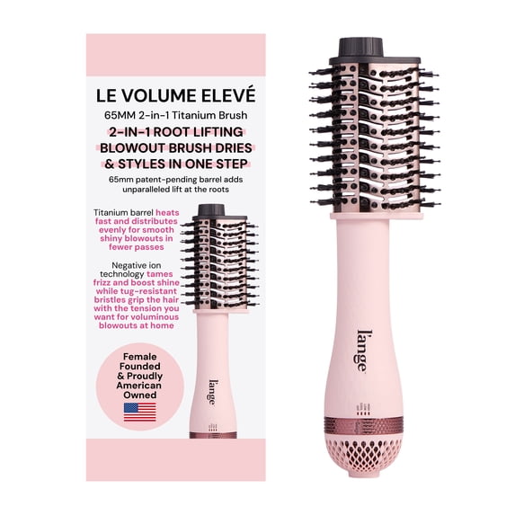 L'ange Hair Le Volume Elevé 65MM 2-in-1 Titanium Brush Dryer, 3 Heat Settings, 360° Vented Airflow, Bllush