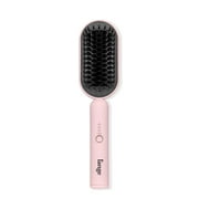 L'ange Hair Mane Pass 2-in-1 Straightening Brush – Ceramic-Coated Bristles | Auto Shut-Off | 360° Swivel Cord (Blush)