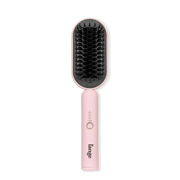 L'ange Hair Mane Pass 2-in-1 Straightening Brush – Ceramic-Coated Bristles | Auto Shut-Off | 360° Swivel Cord (Blush)