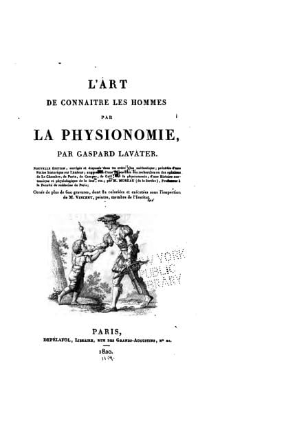 L'art de connaître les hommes par la physionomie, (Paperback)