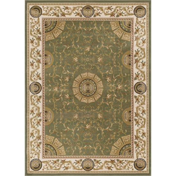 L'baiet Modern Indoor or Outdoor Rectangular Carpet, Pad, Mat Serilda Green Oriental 5' x 7' Rug