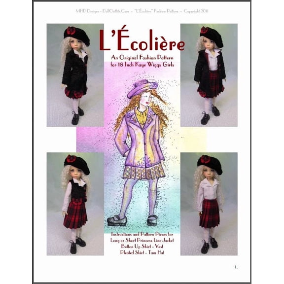 "L'colire" 18 Inch Ball Jointed Doll Bjd Kaye Wiggs Fashion Clothing Pattern