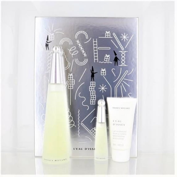 L'EAU D'ISSEY by Issey Miyake EDT SPRAY 3.3 OZ & BODY LOTION 1.6 OZ & EDT SPRAY .33 OZ MINI for WOMEN