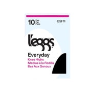 L'eggs Brand Everyday Women's Nylon Knee Highs Stockings Sheer Toe, 10 Pack