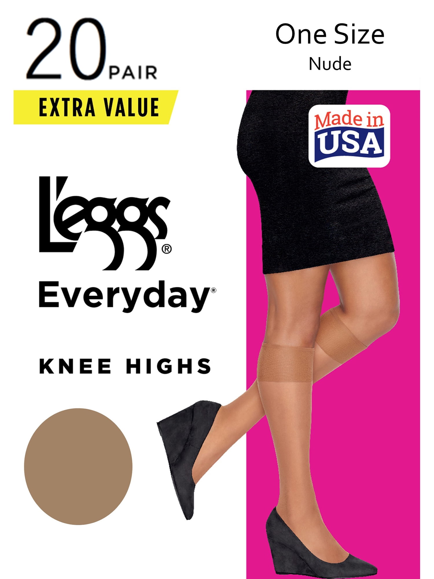 L\'eggs Everyday Knee Highs, 20 Pack