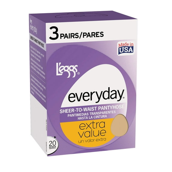 L'eggs Everyday Sheer-To-Waist Pantyhose, 3 Pair Pack, Style 14505