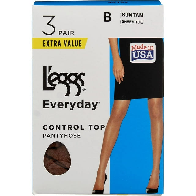 L'eggs Everyday Women's Nylon Pantyhose Control Top Panty Sun Tan