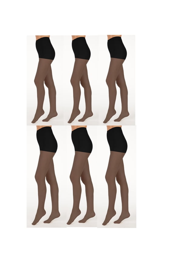 Everyday Women's Pantyhose Control Top Sheer Toe, 6 Pack