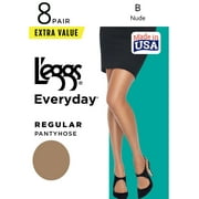 LEGGS NB L'eggs Everyday Women's Regular Pantyhose, 8 Pack