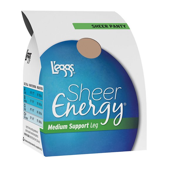 L'eggs Sheer Energy Control Top Medium Support Pantyhose, 1 Pair