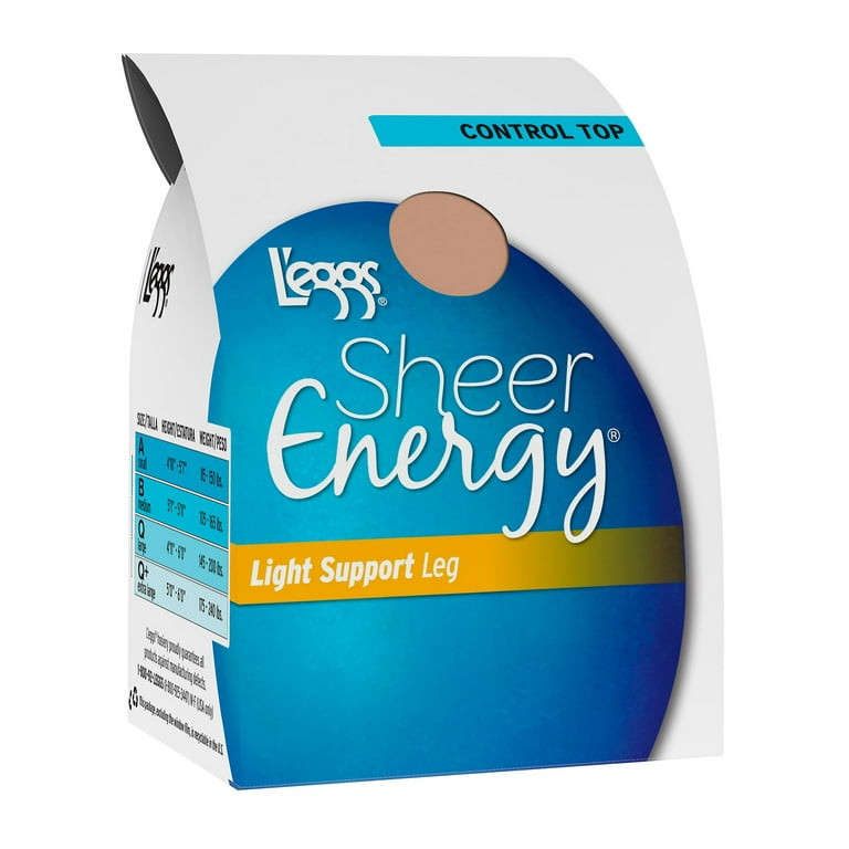 L'eggs Sheer Energy Light Support Leg Control Top, Toe Pantyhose 4