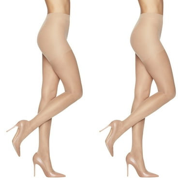 L'eggs Women's Sheer Energy Medium Leg Support Control Top Sheer Tights, 2 Pair