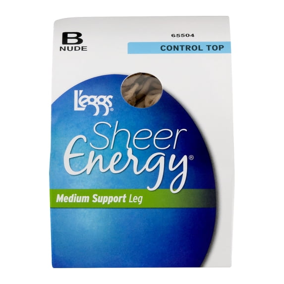 L'eggs Sheer Energy Women's Control Top Medium Support Pantyhose, 1 Pair