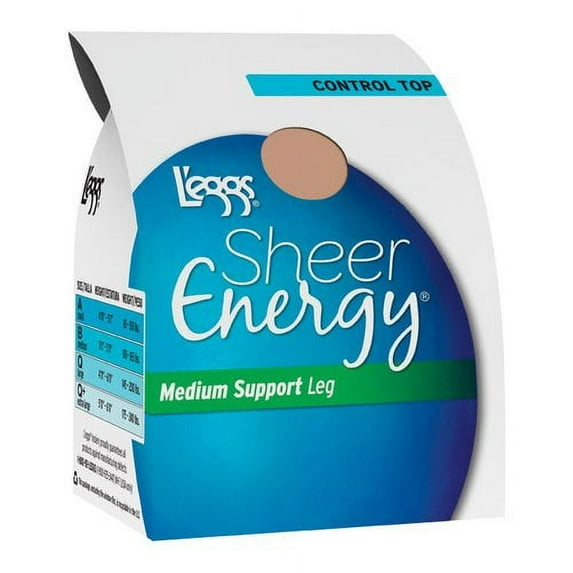 L'eggs Sheer Energy Women's Control Top Medium Support Pantyhose, 1 Pair