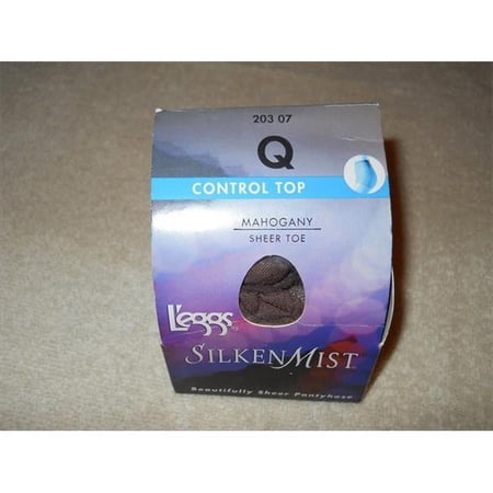 L'eggs Silken Mist Control Top Pantyhose, Mahogany 20307, Size Q, Sheer Toe, Silky Sheer Leg
