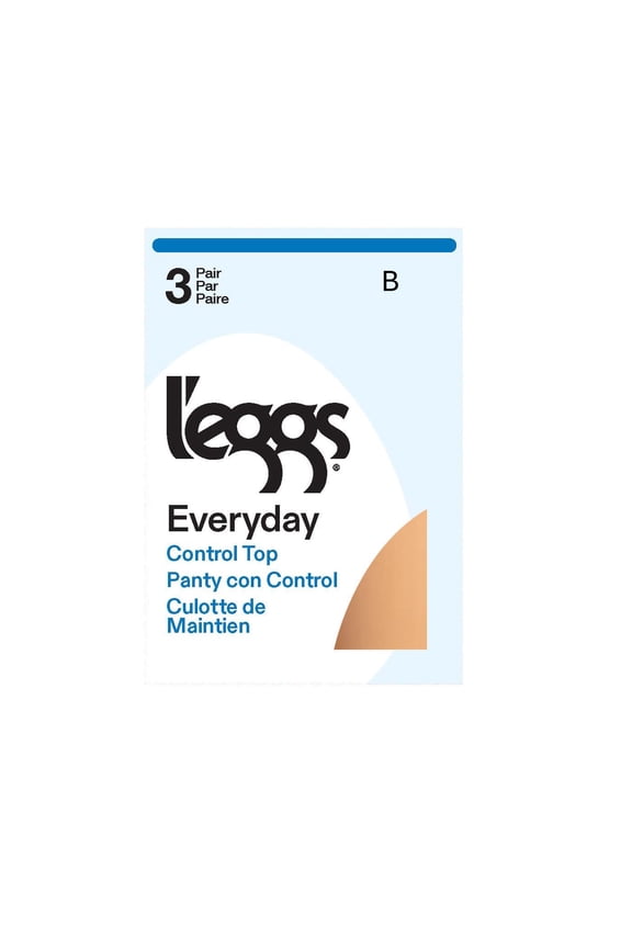 Women's Everyday Control Top Sheer Toe Nylon Pantyhose, 3 Pair