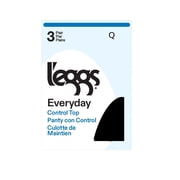 L'eggs Women's Everyday Control Top Sheer Toe Nylon Pantyhose, 3 Pair