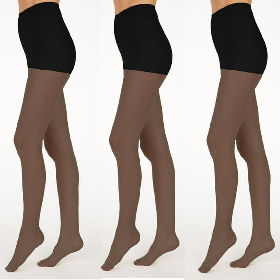 L'eggs Everyday Women's Control Top Sheer Toe Nylon Pantyhose, 3 Pair, Size Q Jet Black
