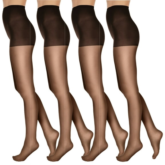 L'eggs Everyday Women's Reinforced Panty Sheer Toe Nylon Pantyhose, 4 Pair