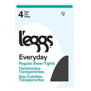 L'eggs Women's Everyday Reinforced Panty Sheer Toe Nylon Pantyhose, 4 Pair