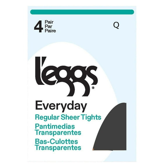 L'eggs Women's Everyday Reinforced Panty Sheer Toe Nylon Pantyhose, 4 Pair