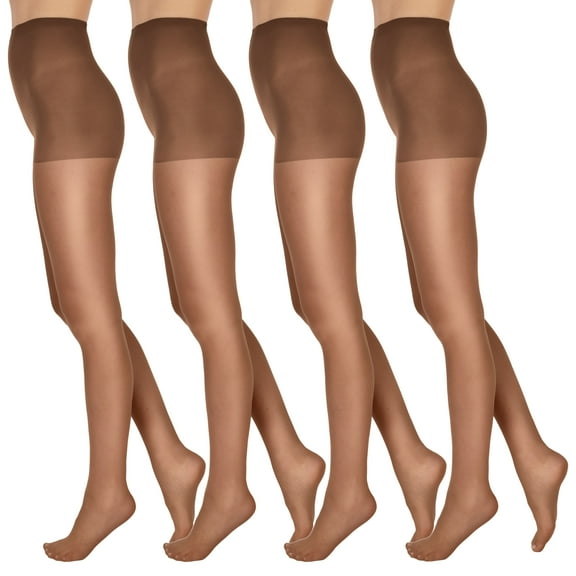 L'eggs Everyday Women's Reinforced Panty Sheer Toe Nylon Pantyhose, 4 Pair