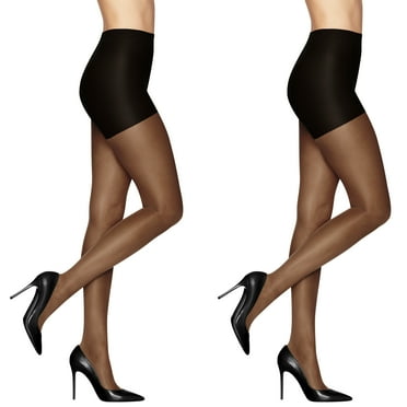 L'eggs Sheer Energy Medium Leg Support Control Top Sheer Tights Women's Reinforced Toe, 2 Pair