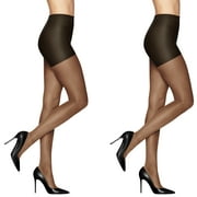L'eggs Women's Sheer Energy Medium Leg Support Control Top Sheer Tights, 2 Pair