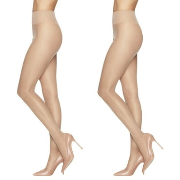 L'eggs Women's Sheer Energy Medium Leg Support Control Top Sheer Tights Sheer Toe, 2 Pair
