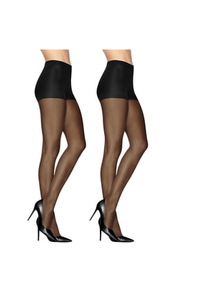 Women's Silken Mist Silky Sheer Run Resistant Leg Sheer Tights Control Top Sheer Toe, 2 Pair