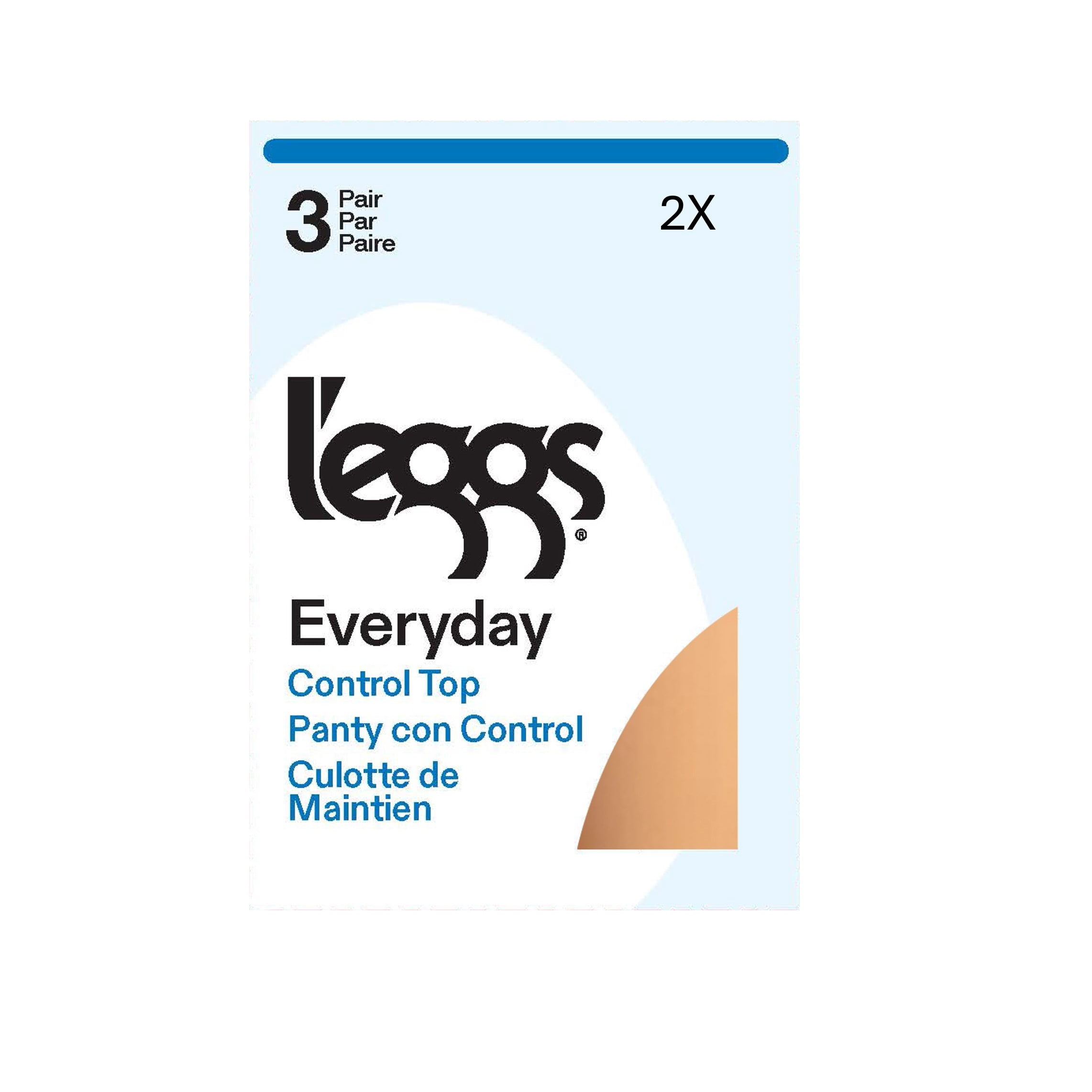 L'eggs Women's and Women's Plus Everyday Control Top Sheer Toe Nylon Pantyhose 3 Pair