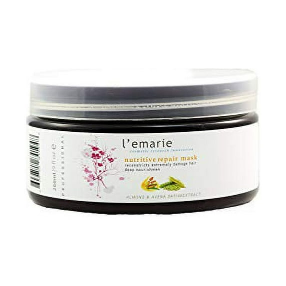 L'emarie Nutritive Repair Hair Mask Deep Conditioner Treatment/Masque With Bentonite Clay, Morrocan Argan Oil, Coconut Oil, Macadamia Oil, Keratin - Restores Damaged, Dry, Color Treated Hair 9oz