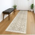 thumbnail image 1 of Suelur Runner Rugs for Floor 2x7 Washable Kitchen Runner Rug Non-Slip Carpet Runners Printed Super Soft Vintage Floral Bedroom Runenrs for Entryway Hallway Laundry Room, Light Beige Tan and White, 1 of 10
