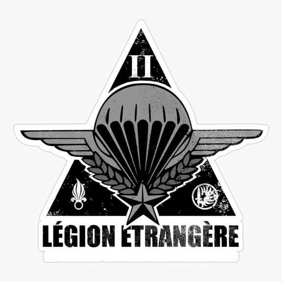 Légion Étrangère 2 Rep (French Foreign Legion Paratrooper) (Distressed) Er, Phone Decal Water Bottle Stickers Car Decals, Funny Birthday Gift