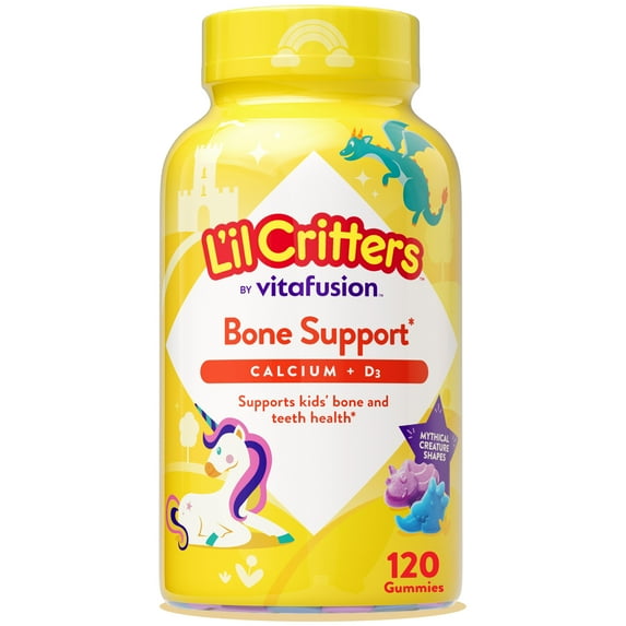 L'il Critters Bone Support Gummy Vitamins with Calcium and Vitamin D3, 120 Count