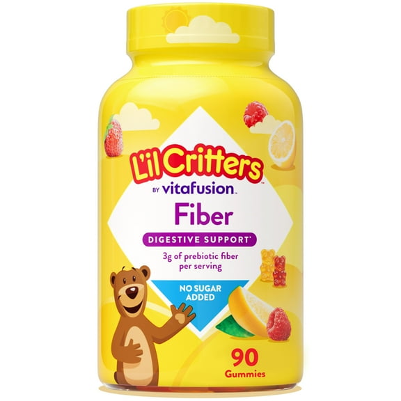 Lil Critters Digestive Support Childrens Fiber Supplement Gummies, Mixed Fruit Flavor, 90 Count