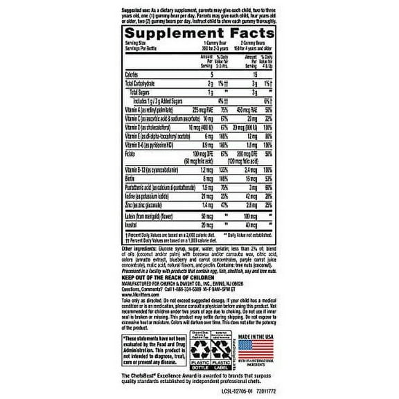 L'il Critters Gummy Vites Children's Chewable Gummy Bear Multivitamin Dietary Supplement, 275 Count