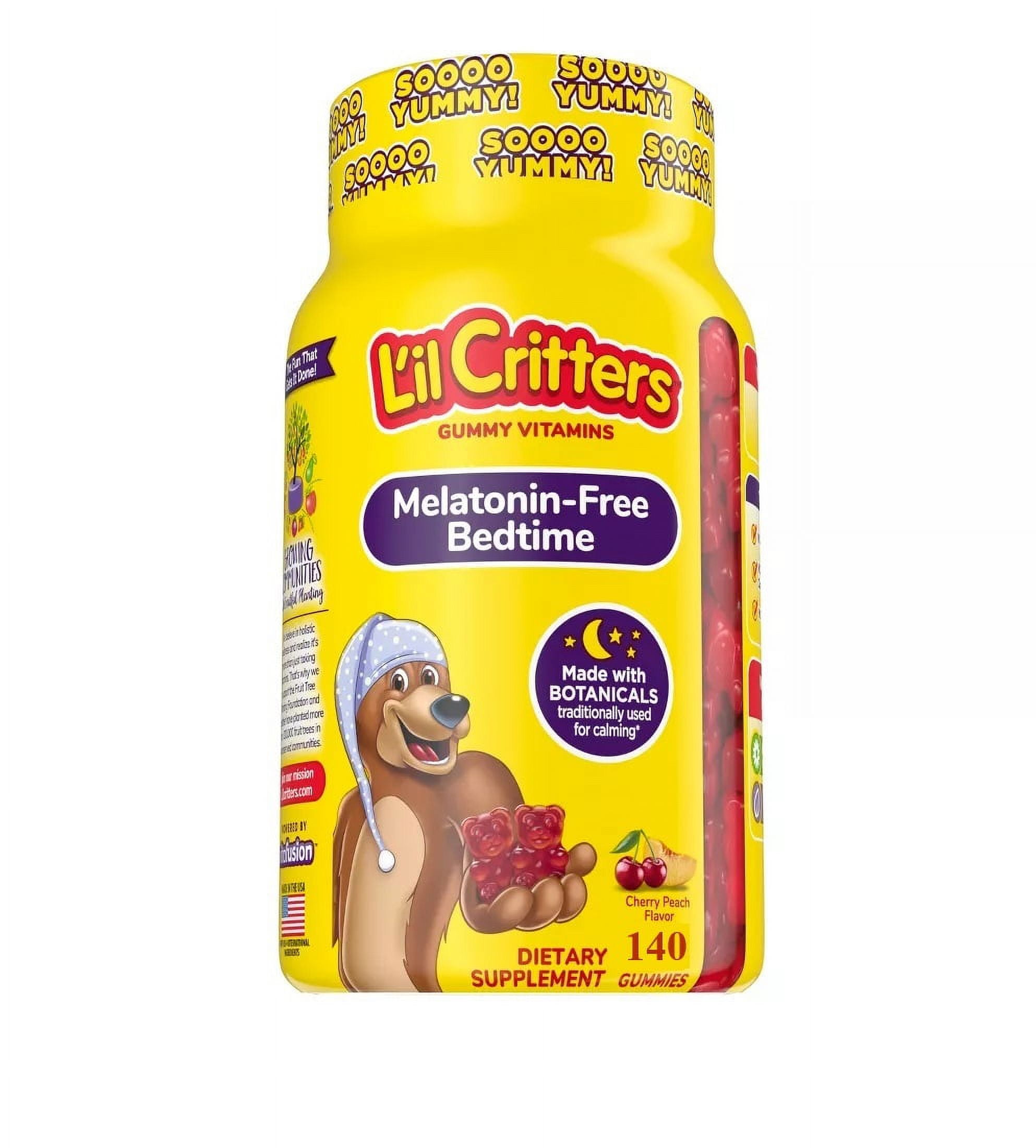 L'il Critters Melatonin-Free Bedtime Cherry Peach Gummies, 140 Count