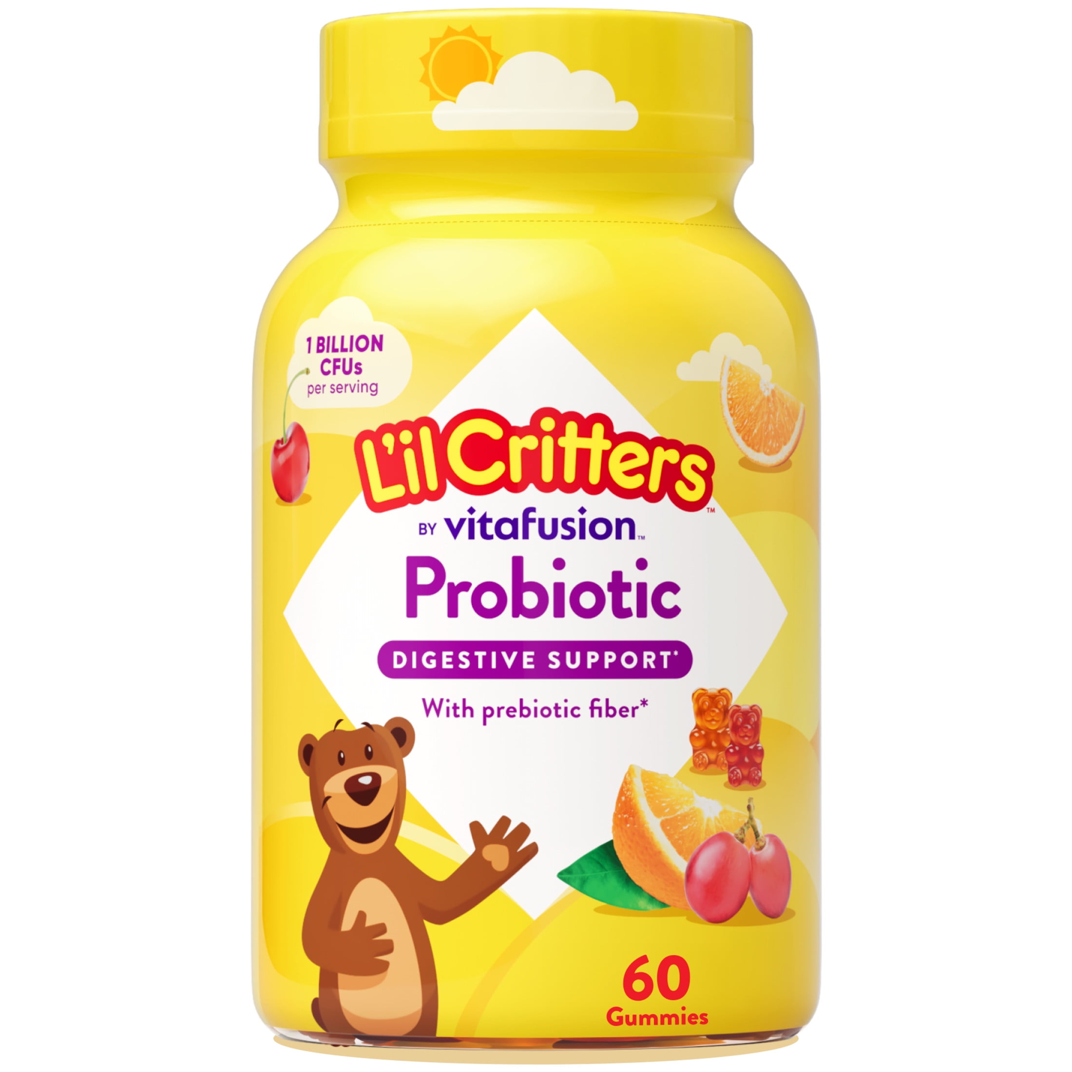 L'il Critters Kids Probiotic Gummy, Digestive Support, Grape