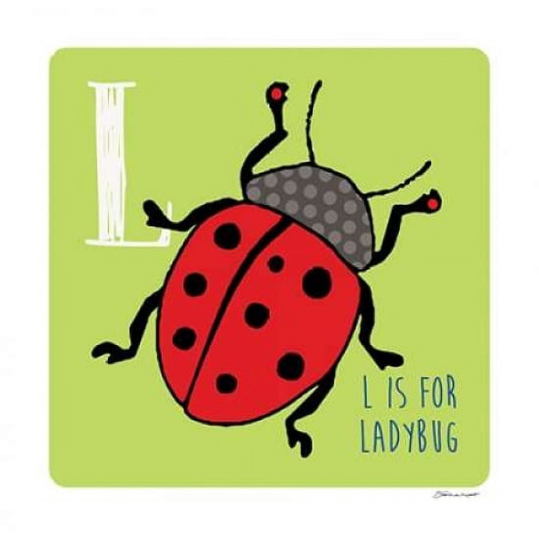 L is For Ladybug Canvas Art - Stephanie Marrott (24 x 24)