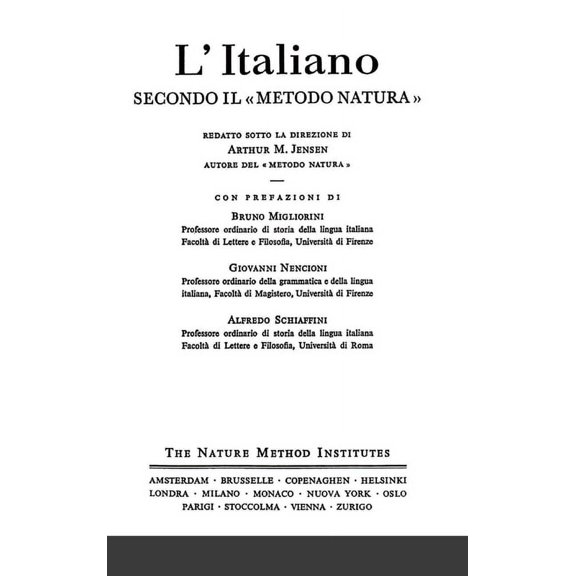 L'italiano secondo il metodo natura, (Hardcover)