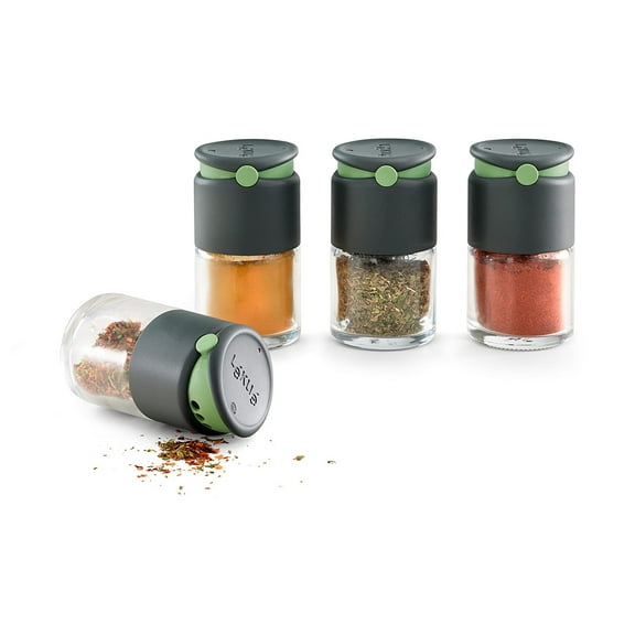 Lku 2.7oz Shaker Spice jar, set of 4, Clear