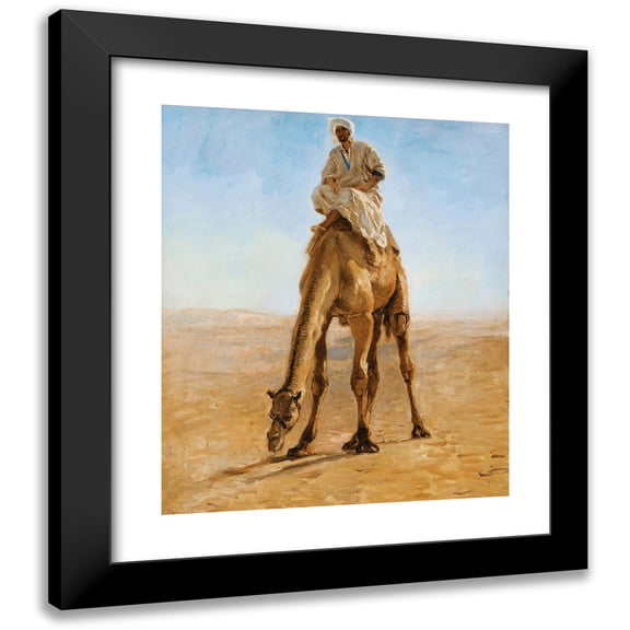 Léon-Adolphe-Auguste Belly 15x17 Black Modern Framed Museum Art Print Titled - Camel Grazing, Study for Pilgrims Going to Mecca