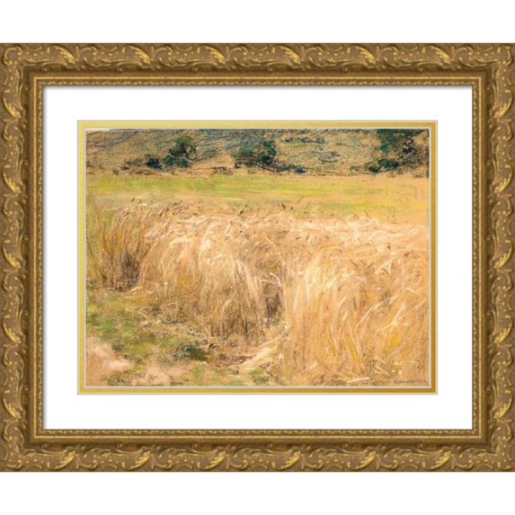 Léon Augustin Lhermitte 14x12 Gold Ornate Wood Frame and Double Matted Museum Art Print Titled - Wheat
