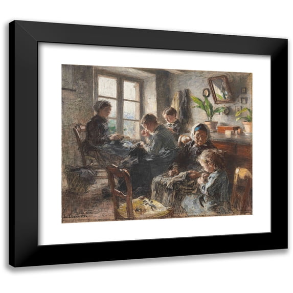 Léon Augustin Lhermitte 23x20 Black Modern Framed Museum Art Print Titled - The Seamstresses