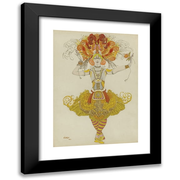 Léon Bakst 14x18 Black Modern Framed Museum Art Print Titled - Costume Design for Firebird (1922)