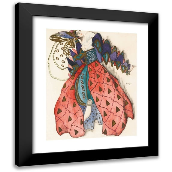 Léon Bakst 15x18 Black Modern Framed Museum Art Print Titled - Costume Design for Potiphar's Wife in the Legend of Joseph