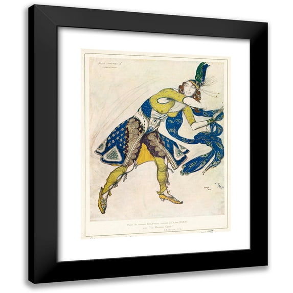 Léon Bakst 15x18 Black Modern Framed Museum Art Print Titled - Indo-Person Costume Project, Executed by Leon Bakst for ‘La Marquise Casati’ (1912)